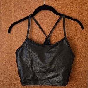 Aerie long line black sports bra size small